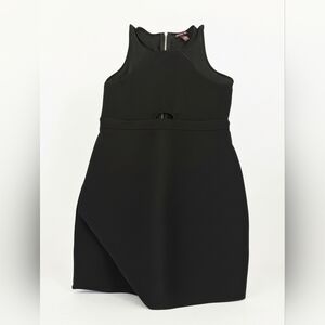 Material Girl Black Asymmetrical Cutout Midi Dress